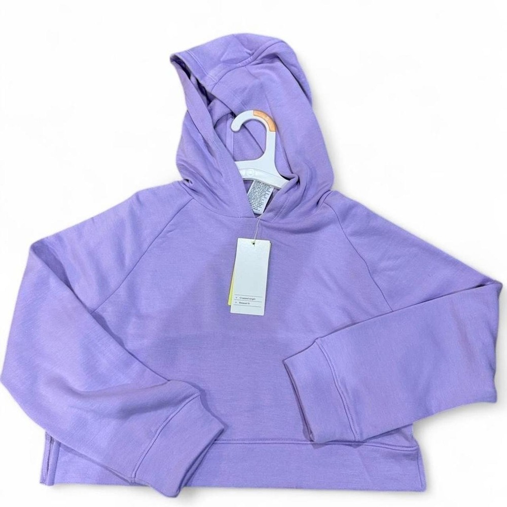 All in motion lilac purple cropped hoodie, size small girls